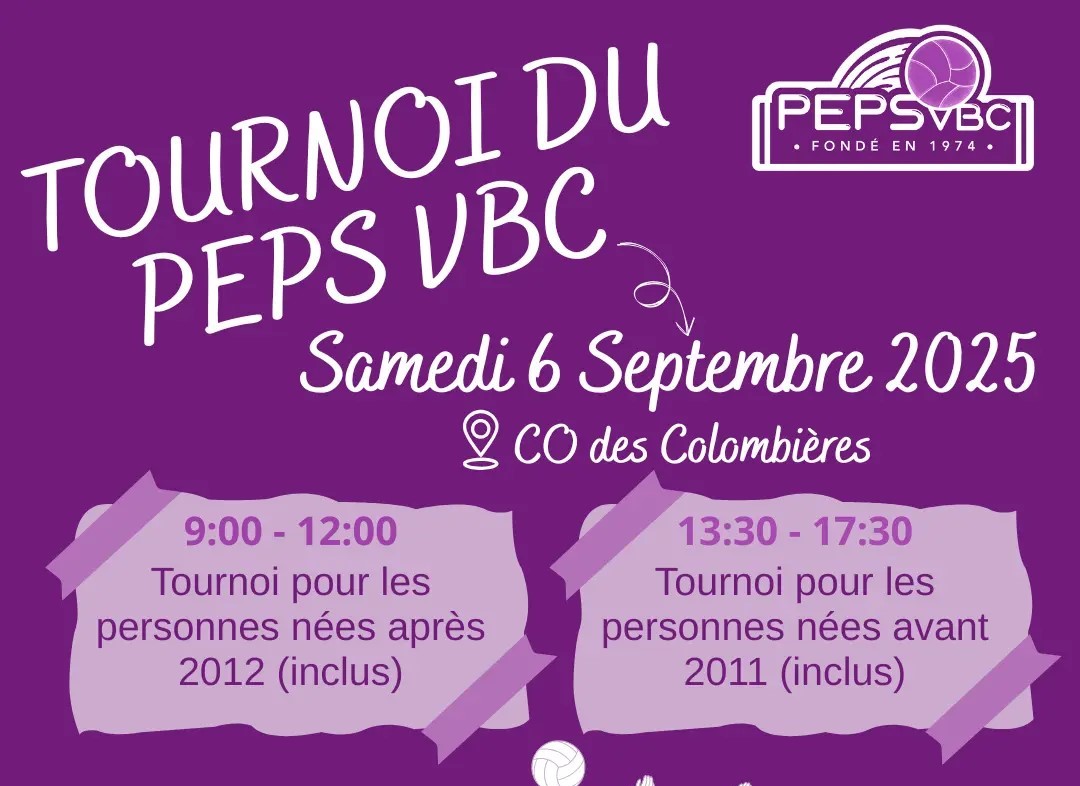 Tournoi du PEPS VBC – 6 septembre 2025